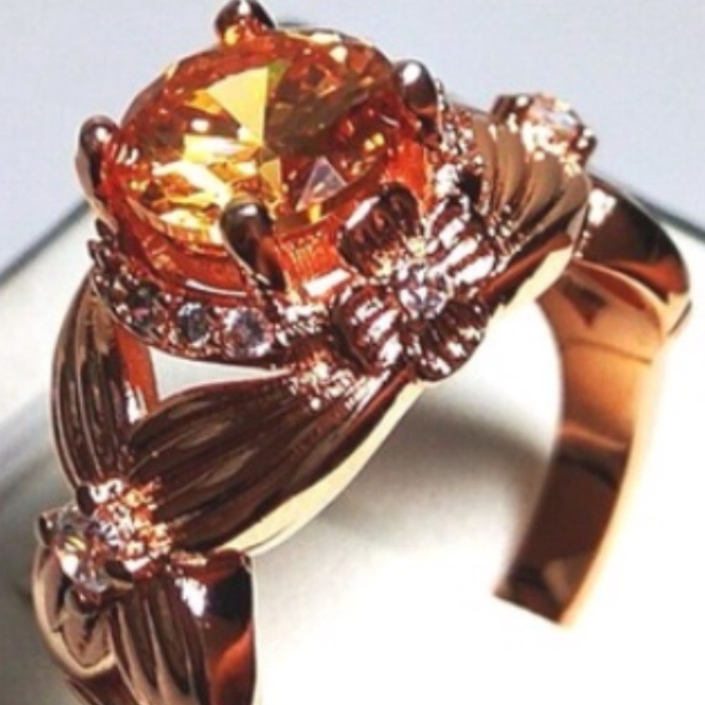 Rose Gold-filled yellow CZ ring